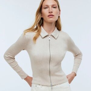 Madewell Women's Long Sleeve Zip Up Top - XS